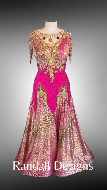Magenta and Metallic Gold Art Deco Smooth Dress Randall Designs Magenta and Metallic Gold Art Deco Smooth Dress Randall Designs