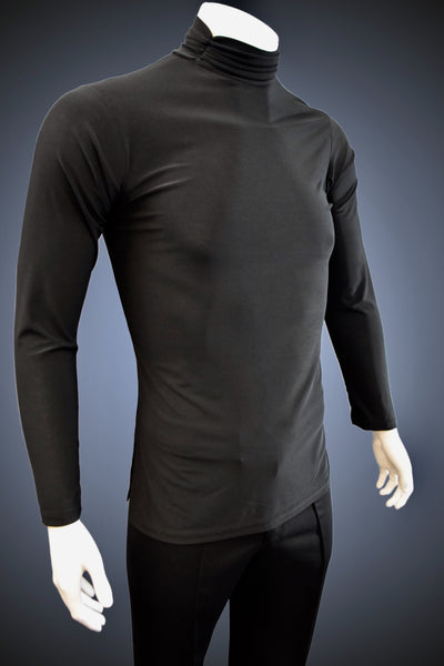 Turtleneck Latin/Rhythm Shirt with Gathered Turtleneck Collar and Side Slits - GS301 - Shirt by Randall Ready