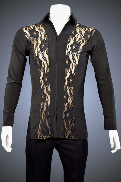 Men’s Latin/Rhythm Shirt with Lace Panels - GS60 - Shirt by Randall Ready