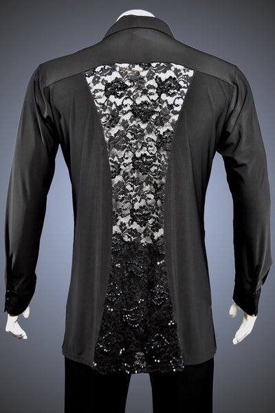 LIMITED EDITION: Men’s "Outside" Shirt with Lace Panels with Rhinestone Accents - Shirt by Randall Ready