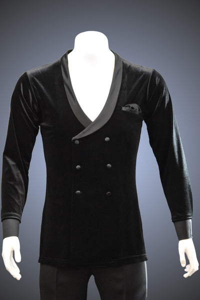 Latin Style Velvet Lounge Smooth Jacket with French Cuffs and Side Slits - JK104 - Jacket by Randall Ready