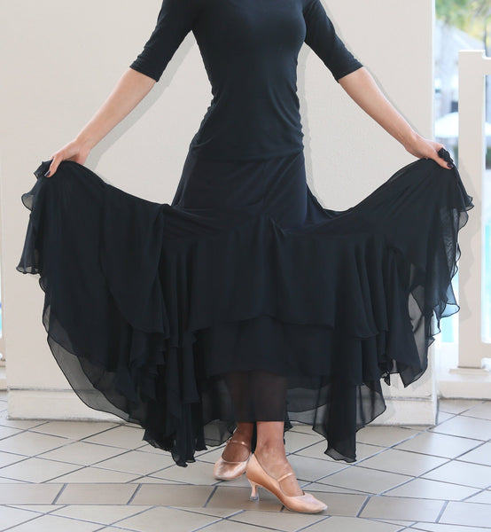 Ladies Tiered Chiffon Smooth Skirt - SS107 - Skirt by Randall Designs