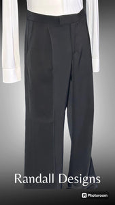 Men's Dance Trouser with Wide Waistband, Front Pleat, Pockets, Straight Cut, Slim or Flair Leg (Un-hemmed)
