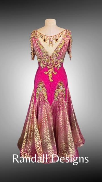 Magenta and Metallic Gold Art Deco Smooth Dress Randall Designs Magenta and Metallic Gold Art Deco Smooth Dress Randall Designs