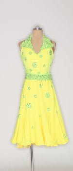 Lemon Halter with Lime Polka-Dots & Belt - Dress by Randall Designs