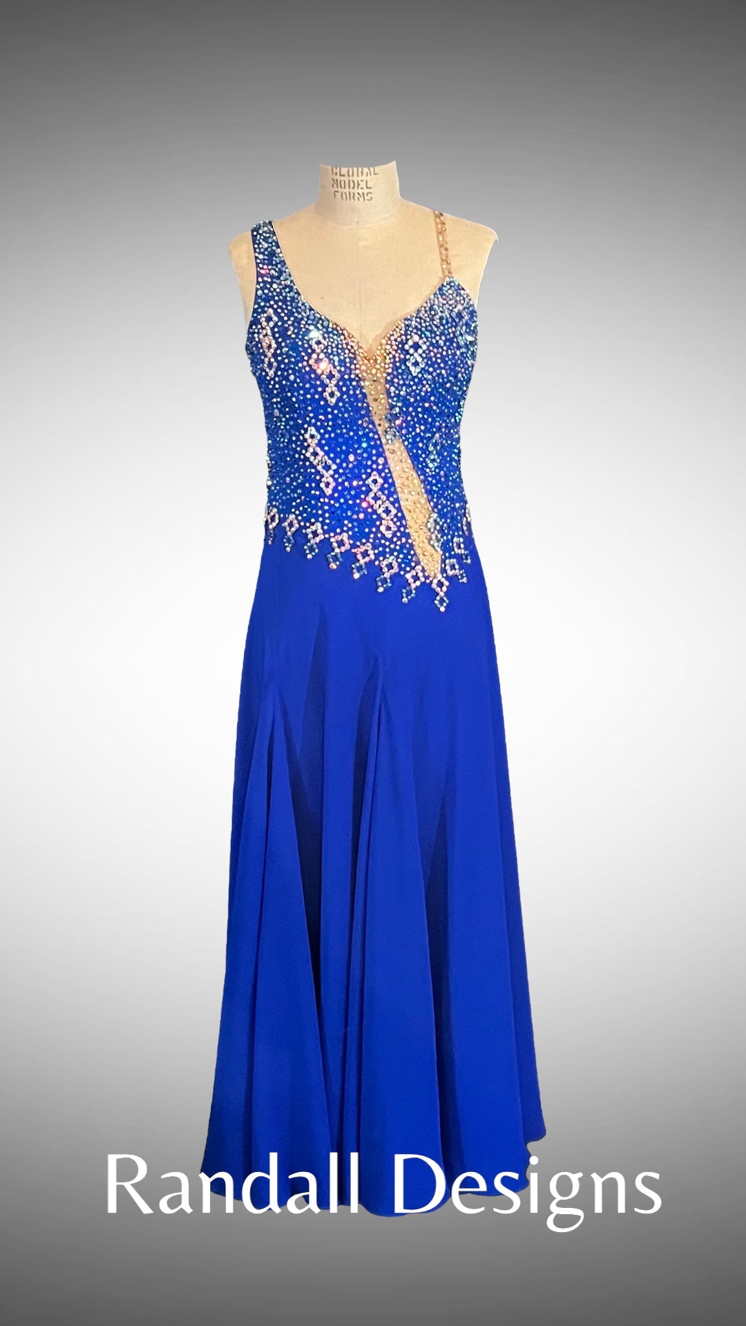 Royal Blue Smooth with AB and Sapphire Stoned Bodice
