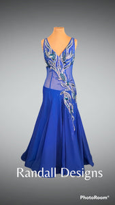 Royal Blue with Rhinestone Appliques and Mesh Bodice