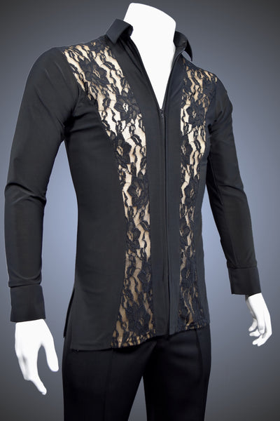 Men’s Latin/Rhythm Shirt with Lace Panels - GS60 - Shirt by Randall Ready