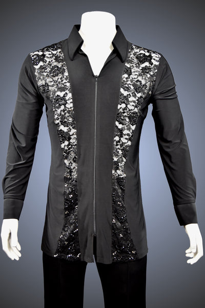 LIMITED EDITION: Men’s "Outside" Shirt with Lace Panels with Rhinestone Accents - Shirt by Randall Ready