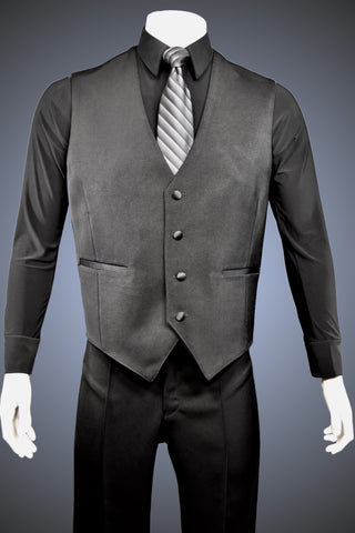 Single-Breasted Dance Vest with Classic Point Hem and No Lapels - Vest3 - Jacket by Randall Ready