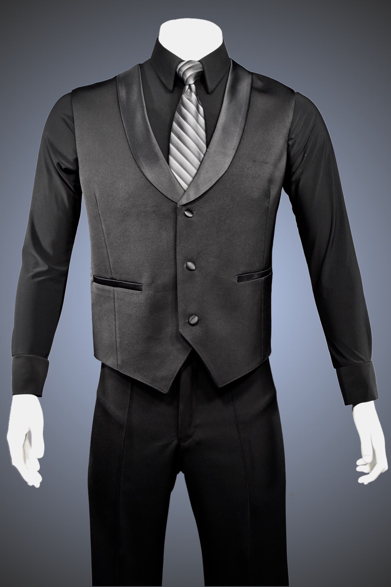 Single-Breasted Dance Vest with Classic Point Hem and Shawl Collar - Vest4 - Jacket by Randall Ready