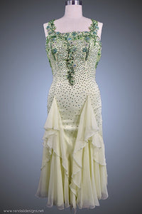 Mint Gown with Lace Applique - Dress by Randall Designs