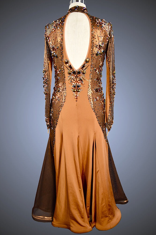 copper mesh dress Tonya Copper Mesh Dress