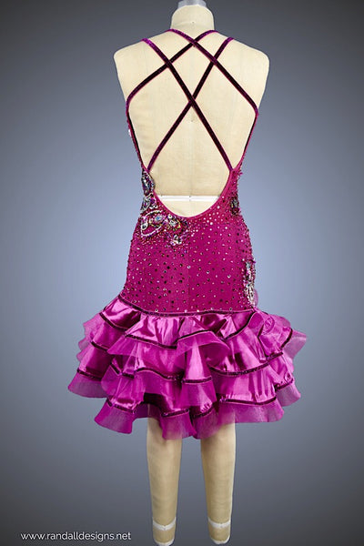 Magenta with Horsehair Trimmed Ruffles - Dress by Randall Designs
