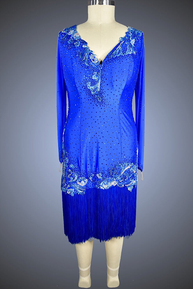 royal blue fringe dress Circle Fringe Crochet flocking Midi Dress (Royal Blue) – Posh Boutique KY